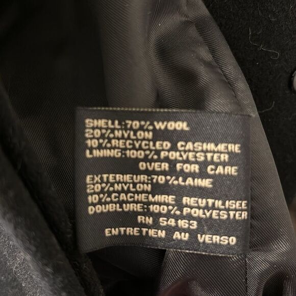 COLE HAAN coat black 8 wool cashmere blend trench - Picture 4 of 4